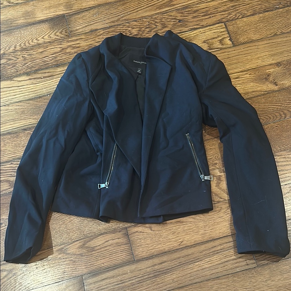 Banana Republic Black Blazer with Zipper pockets